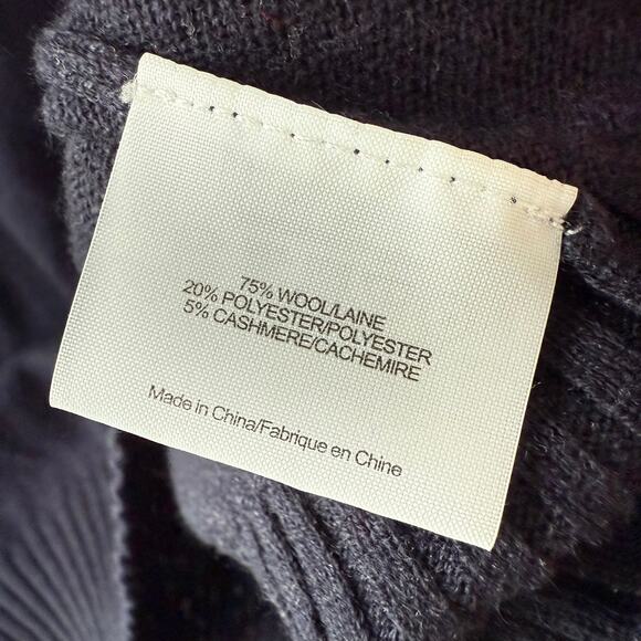 Tory Burch Cashmere Wool Blend Crewneck Navy Blue pullover lite sweater size S - Picture 6 of 9